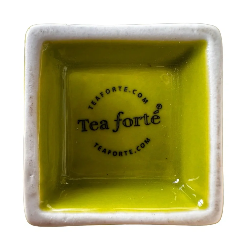 TEA FORTE Ceramic Tea Bag Tray Holder (pair of 2) Green